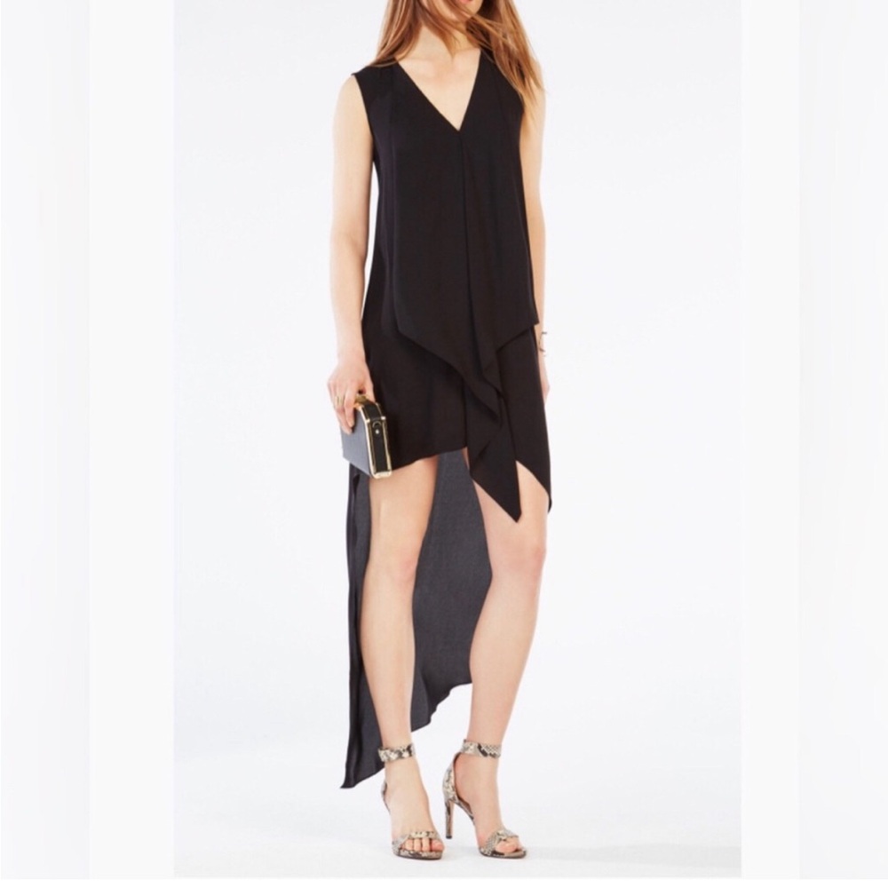 BCBG Black Asymmetrical High-Low Sundress